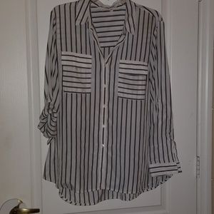Express city shirt convertible sleeve button down